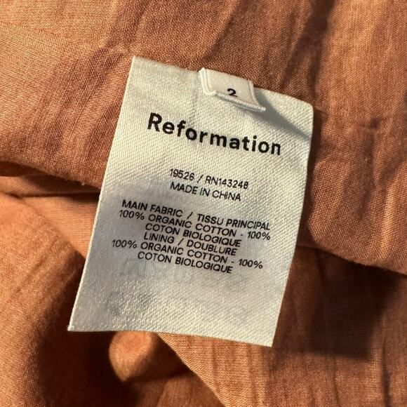 Reformation Dunes Dress Praline Smocked Mini Dress Size 2 NWOT - Picture 12 of 12